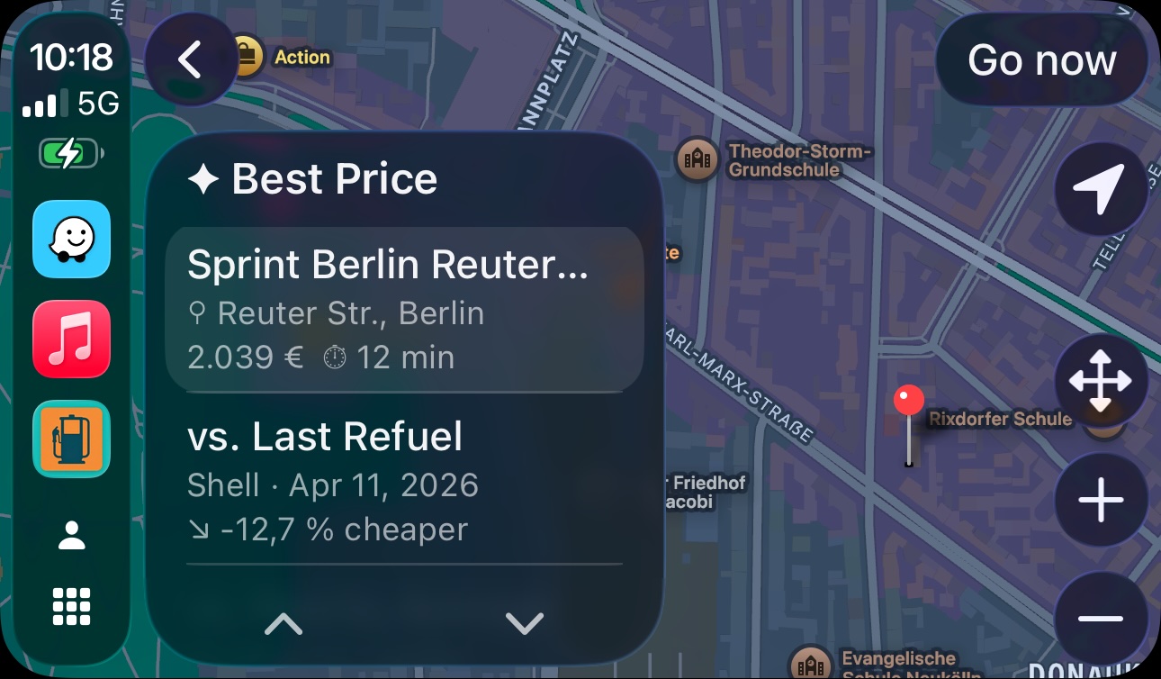 CarPlay station list view